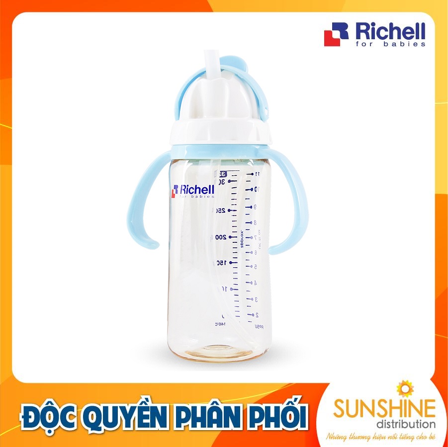 BÌNH ỐNG HÚT PPSU RICHELL (320ML-XANH LƠ)