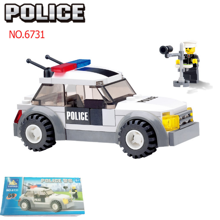 Bô lego xe mô hình cảnh sát 69 chi tiết đồ choi lăp ráp cho bé