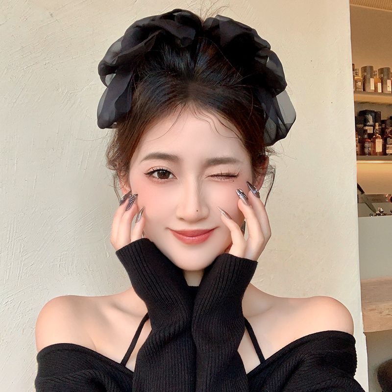 Kẹp Tóc Nơ Lưới Cỡ Lớn Thời Trang Hàn Quốc Cho Nữ
