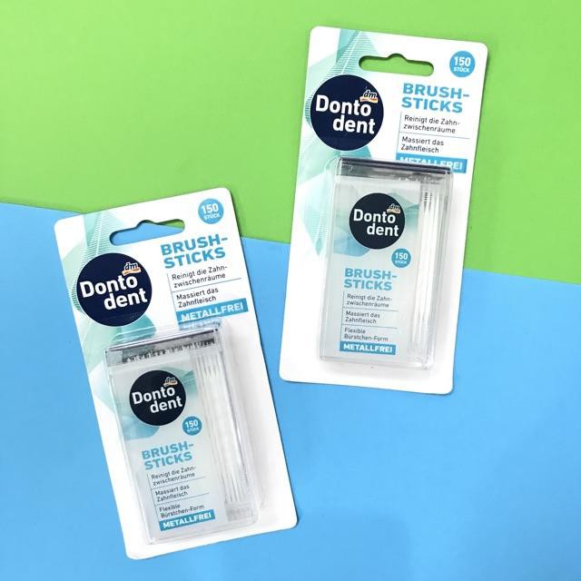 [Hàng Đức] Tăm Xỉa Răng Y Tế Dontodent Brush Sticks, 150 Chiếc