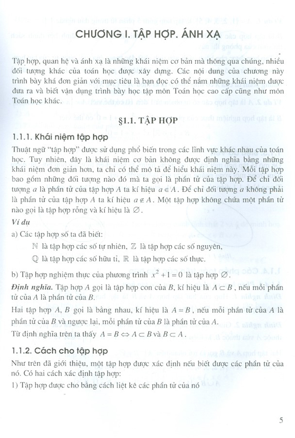 Toán Học Cao Cấp - Tập 1