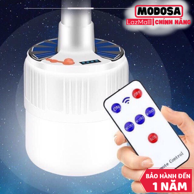 Bóng đèn modosa tích điện led 100w sạc tích điện thông minh kèm điều khiển