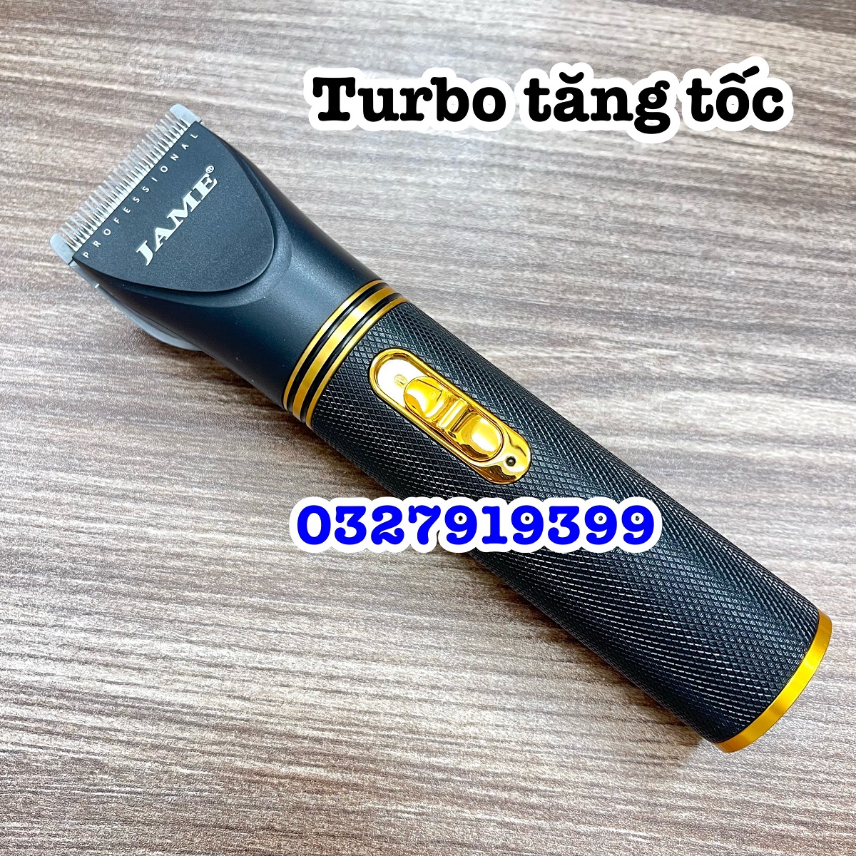 JAME Tông đơ cắt tóc chuyên nghiệp 518 màu đen pin Lithium Ion 2200mAh cốc sạc 360 độ tăng tốc độ turbo êm ái bền bỉ cho salon và tại nhà