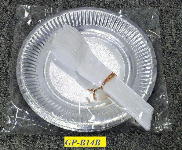 combo dĩa giấy màng nhôm 14cm (10 dĩa+10 muỗng)