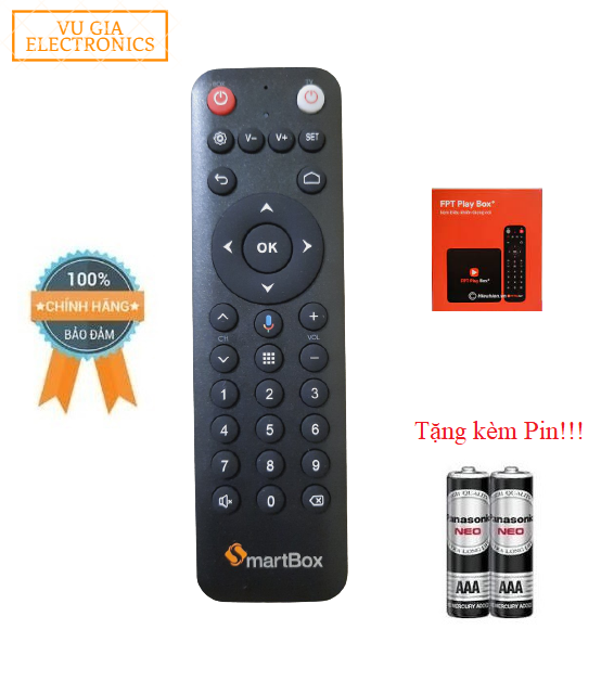 _ Điều khiển Smartbox Android MyTV giọng nói dùng chung FPT Smartbox- Hàng chính hãng 100% Tặng kèm Pin