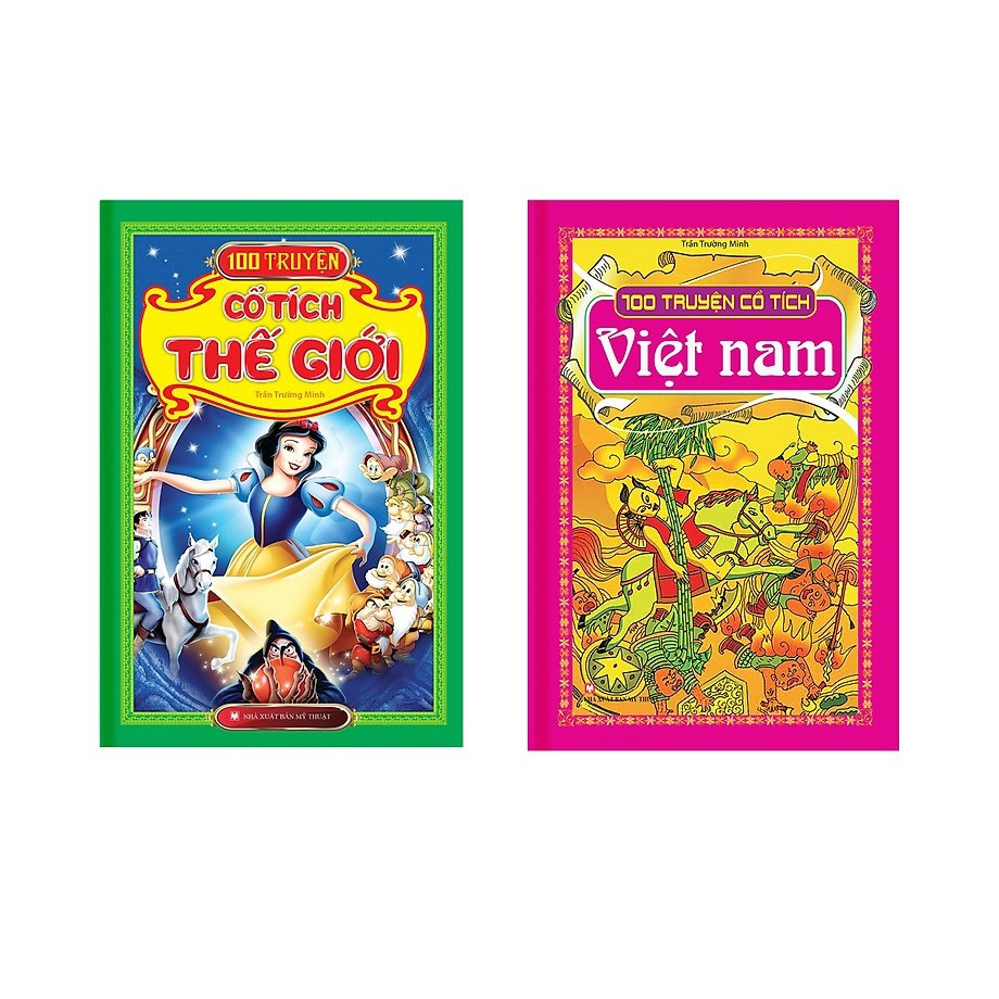 Sách - 100 Truyện Cổ Tích Thế Giới + 100 Truyện Cổ Tích Việt Nam (Bìa Cứng) - Mhbooks tặng bút