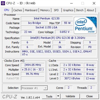 CPU INTEL PENTIUM G2130 SOCKET 1155