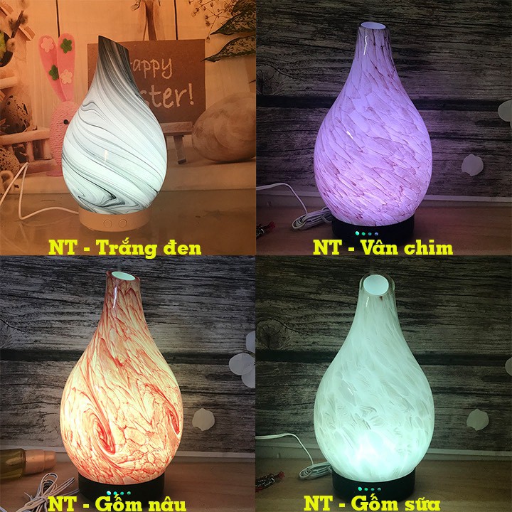 Máy Khuếch Tán Tinh Dầu Gốm Vân Đá Cao Cấp Sang Trọng, Máy Phun Sương Tinh Dầu