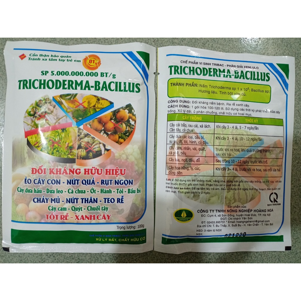 Nấm Đối Kháng Trichoderma Bacillus Phòng Trừ Nấm Cho Cây Trồng 50Gr