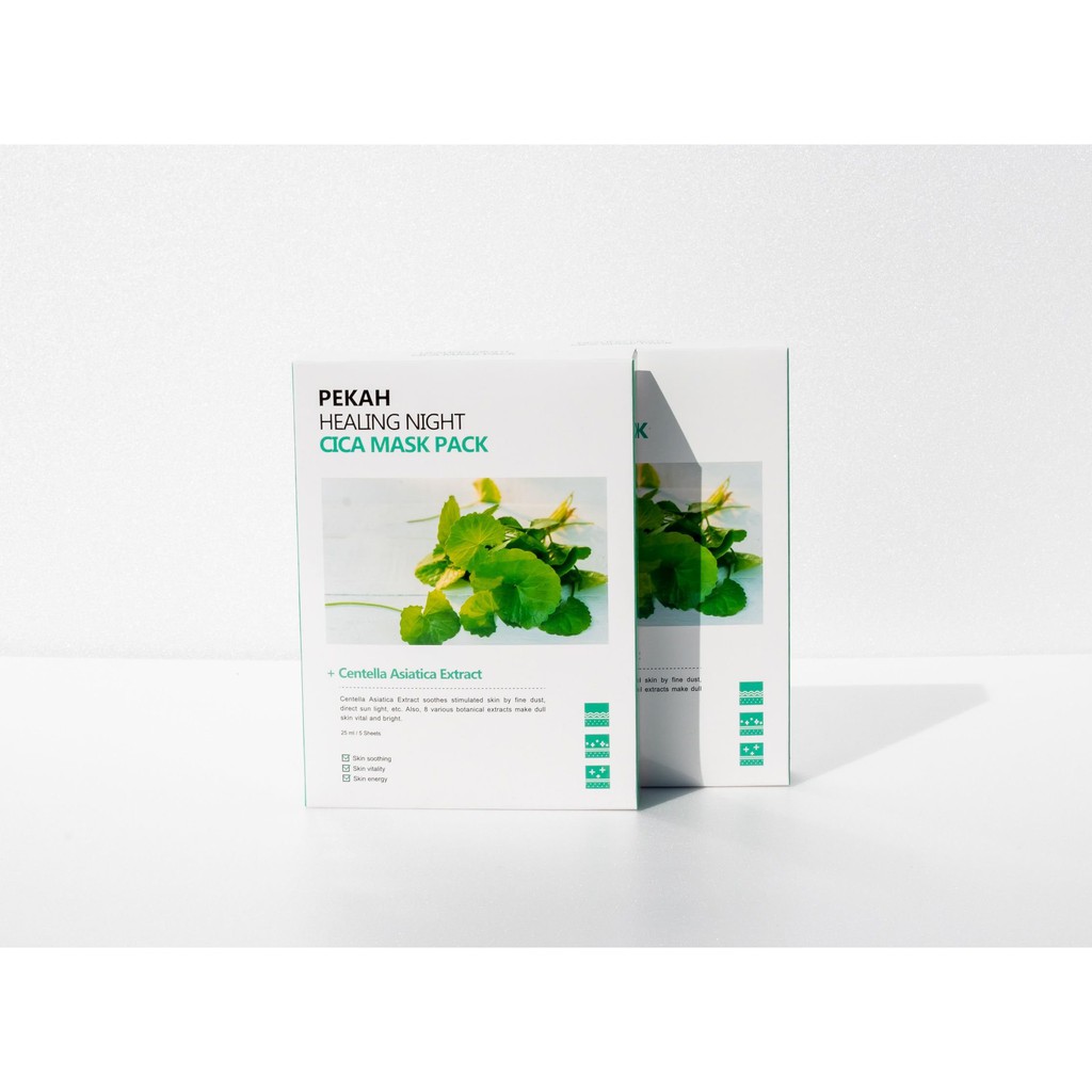 Mặt nạ dưỡng ẩm giảm mụn và thâm chiết xuất rau má PEKAH HEALING NIGHT CICA MASK PACK 25ml