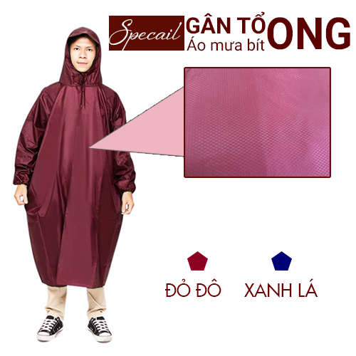 Áo Mưa Bít Vải Dù Vân Tổ Ong Siêu Bền