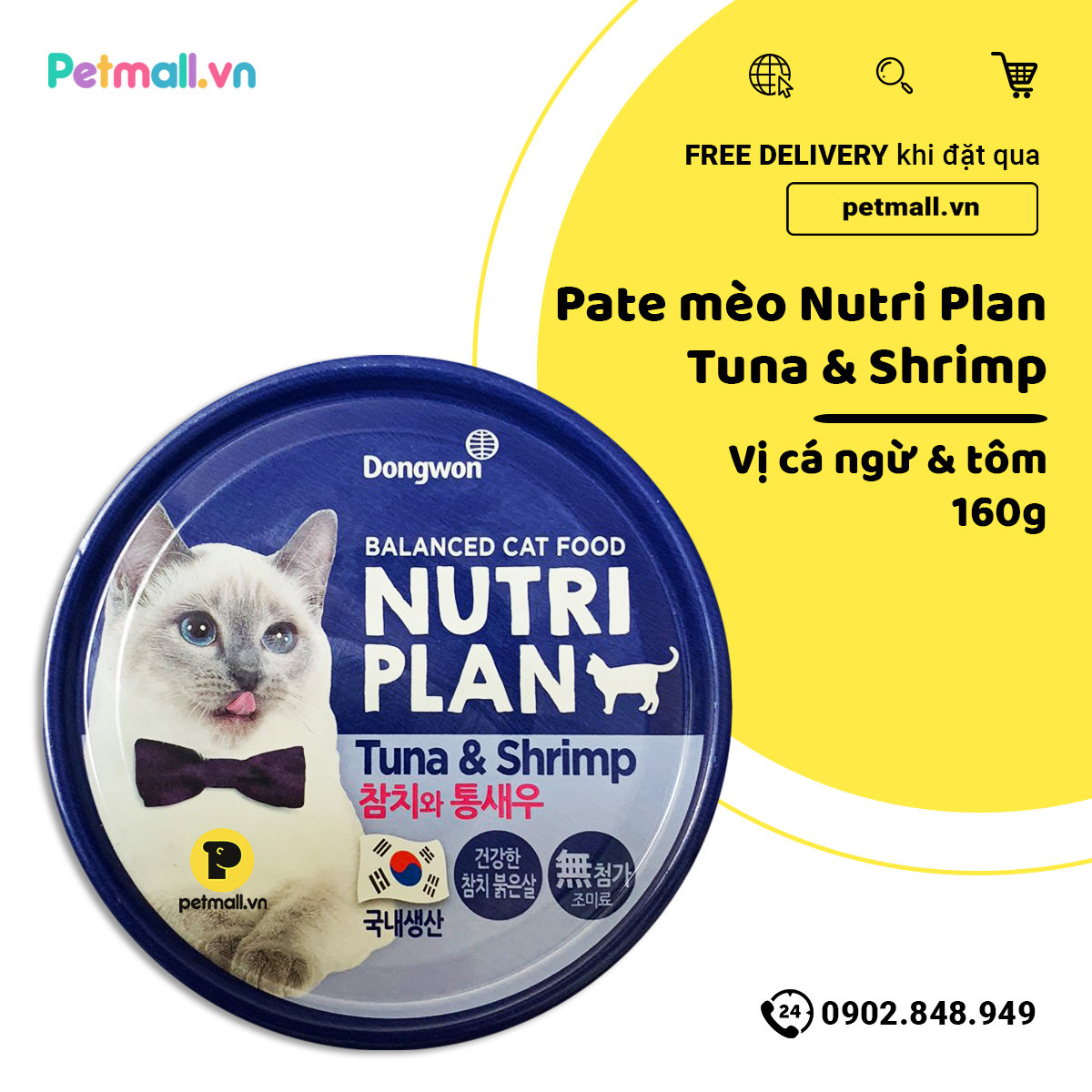[HCM]Pate mèo Nutri Plan Tuna & Shrimp - 160g