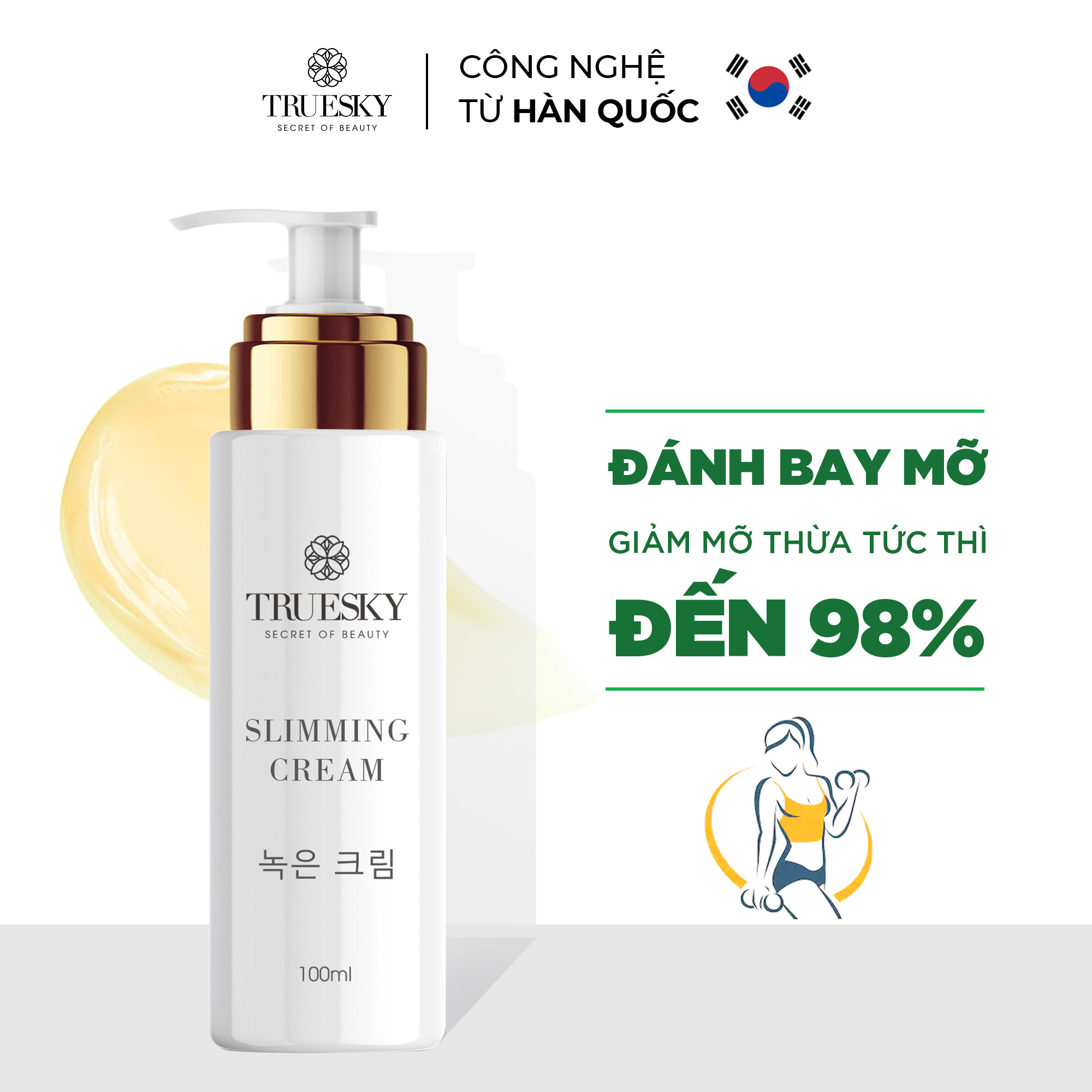 BÁO GIÁ DÁNH TAN MỠ BỤNG | Shopee Lazada Sendo Tiki mới nhất 32 Kem tan mỡ bụng Truesky tăng tuần hoàn máu giúp phân giải mỡ thừa, giúp da trắng mịn đều màu Slimming Cream 100ml