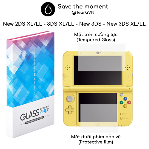 Kính cường lực 9h cho nintendo new 2ds xl / old 3ds xl / new 3ds / new 3ds xl