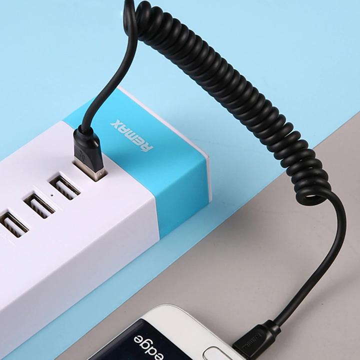 Cáp sạc lò xo Remax Rc-117m cổng MicroUSB