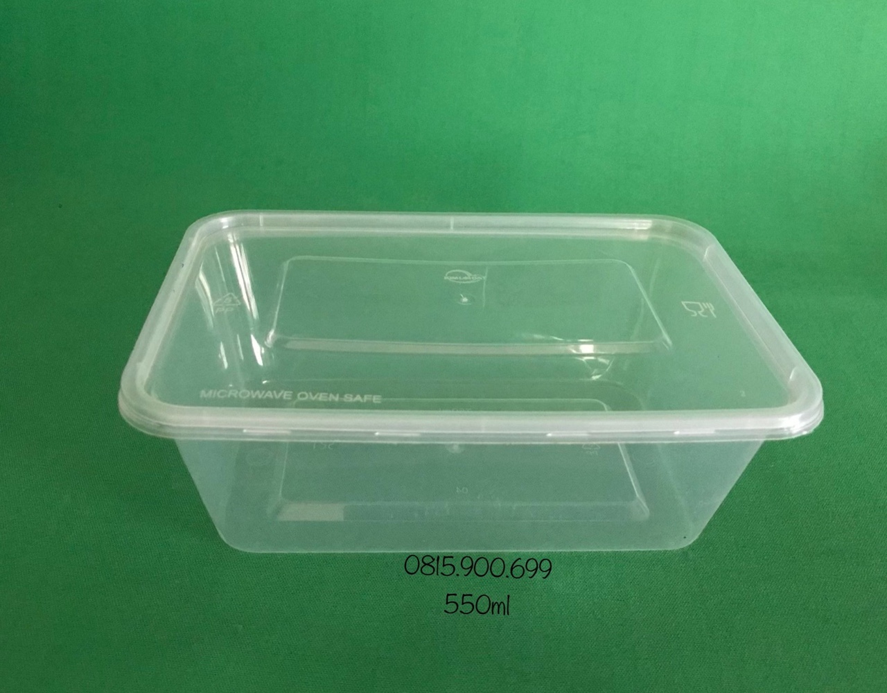 100 bộ hộp nhựa hình chữ nhật 550ml