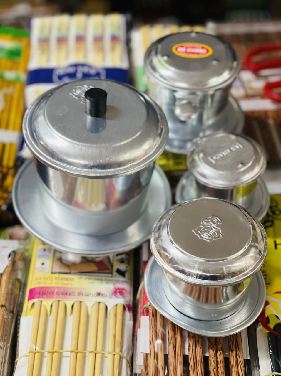 Phin cà phê NHÔM 04 size (chung, lớn, đại và cồ)