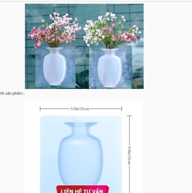 Bình Hoa Silicon Dán Tường,Dán Kính Decor Trang Trí