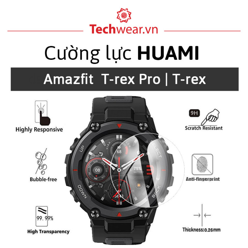 [Combo 2 miếng] Kính cường lực 9H viền 2.5D dán màn hình đồng hồ thông minh Huami Amazfit T-Rex Pro | Amazfit T-Rex【Hàng Xịn | Giá tốt | Sẵn hàng giao ngay】