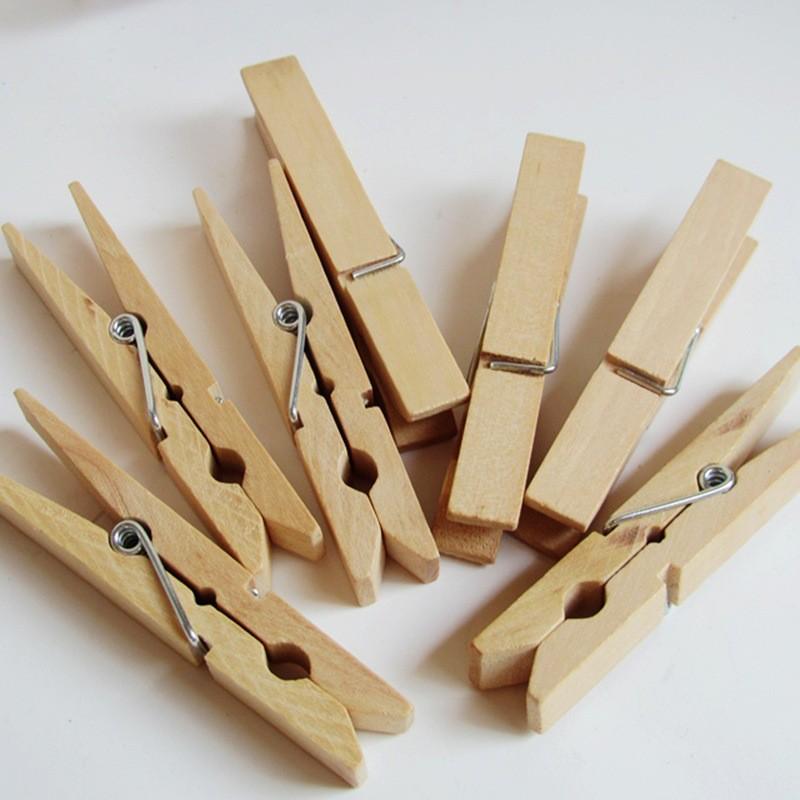 Kẹp gỗ trơn cỡ lớn (size 7,2cm x 1,0cm) - Set 20 chiếc
