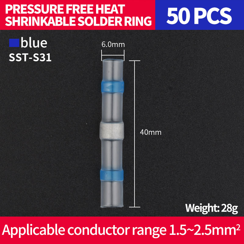Pressure free solder ring heat shrink tube waterproof quick wiring terminal artifact lamp wire butt cold pressure protection connector