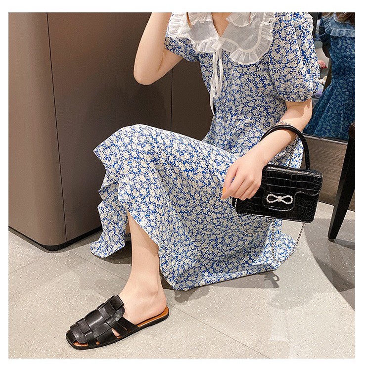 (có sẵn) Sục mule đan dây dép hè thời trang, sục rọ