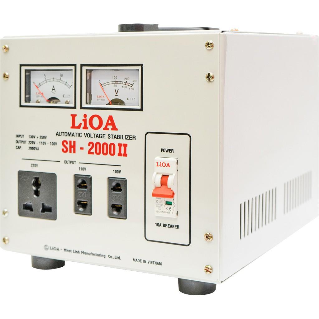 Ổn áp 1 pha LIOA SH-2000 II 2.0kVA điện áp vào 150V(130V) - 250V ( Thế hệ mới 2018 )