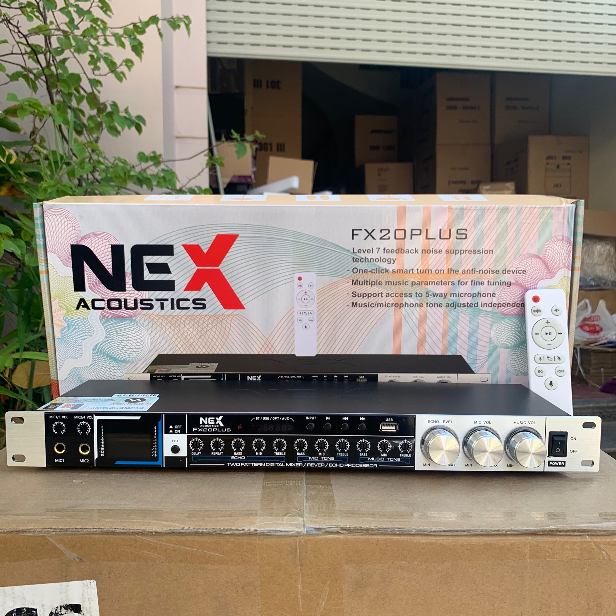 Vang NEX FX20 PLUS - Vang nhại hay, chống hú tốt, tích hợp bluetooth, cổng quang học, usb