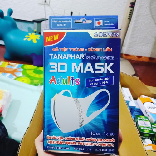 Khẩu trang 3D Mask Tanaphar người lớn hộp 10 chiếc