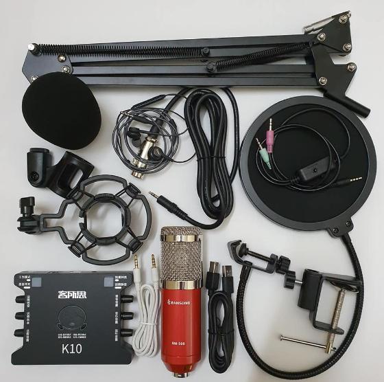 Bộ thu âm live tream K10 - Trọn bộ thu âm K10 kèm micro Zansong BM900 đủ phụ kiện đi kèm - K10.BM900F