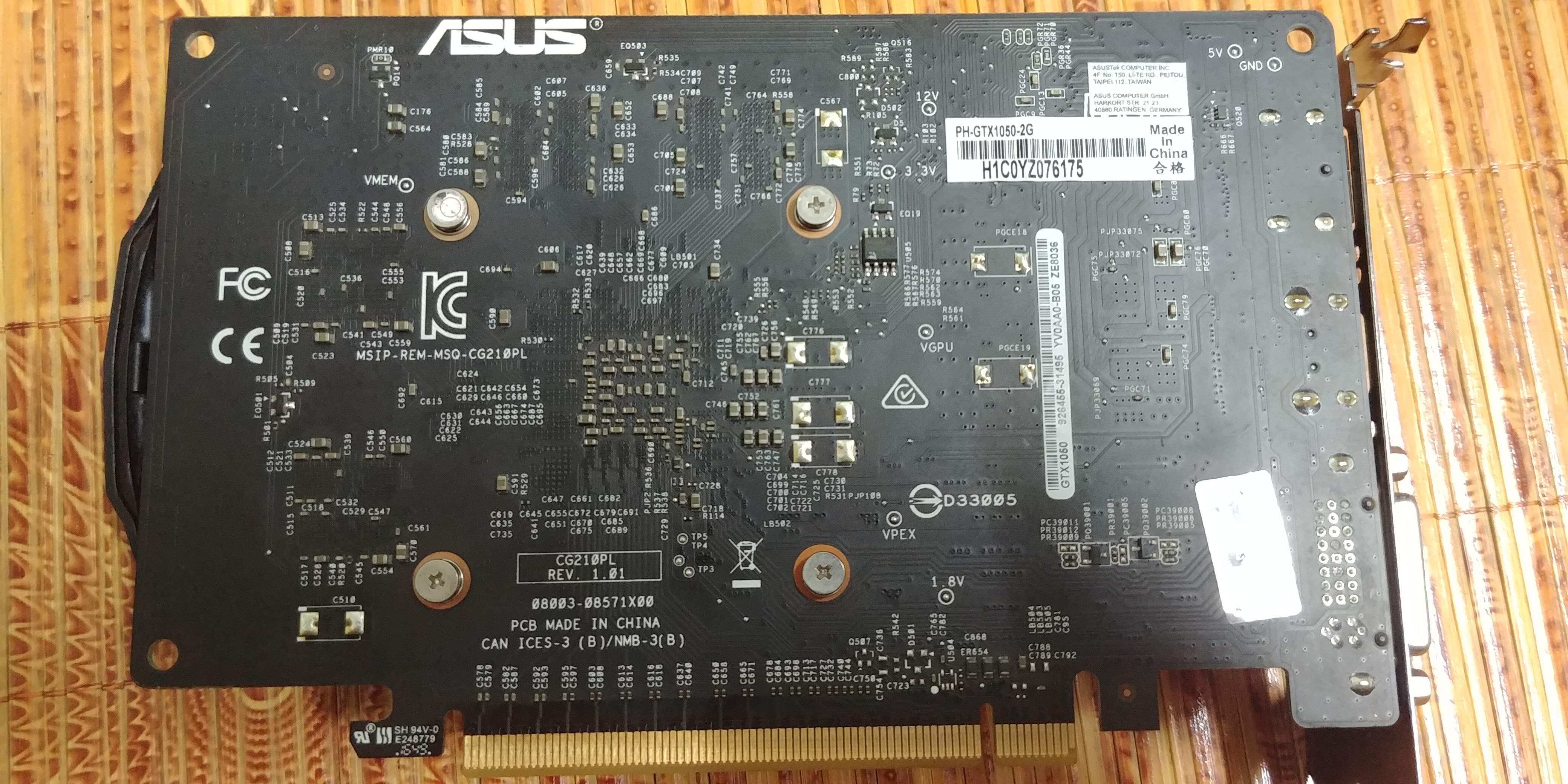 ASUS Phoenix GeForce GTX 1050 2GB GDDR5