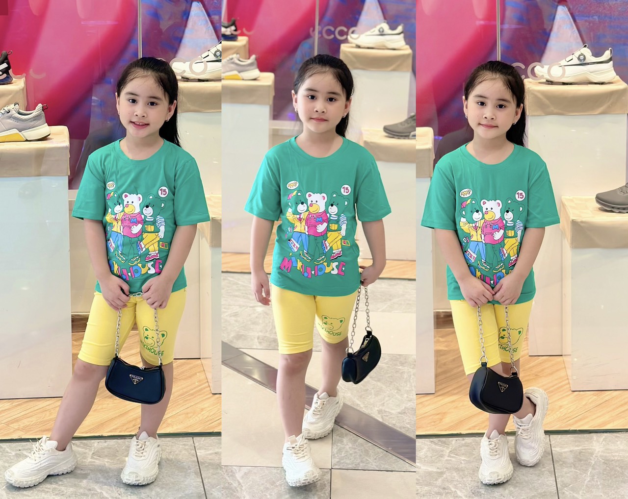 Bộ ngố bé gái - đồ bộ cho bé gái thun cotton size đại 20 đến 40kg 068