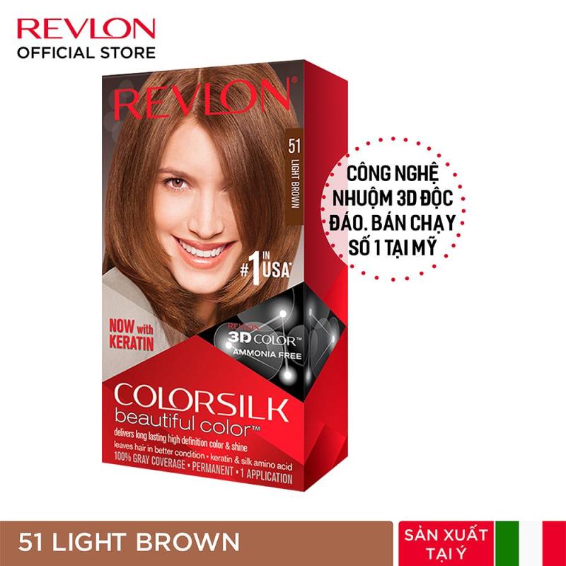Nhuộm tóc thời trang thương hiệu số 1 tại Mỹ Revlon Colorsilk 3D Keratin cho tóc bóng mượt và óng ánh 120ml