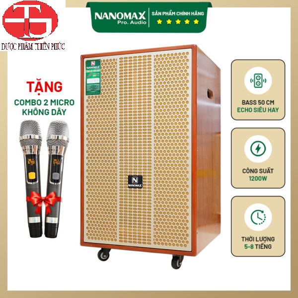 [HCM] Loa Kéo Công Suất Lớn Nanomax SK-18G8 Bass 5 Tấc 50cm Công Suất 1200w Karaoke Bluetooth - Hàng Chính Hãng - Echo sai gon audio