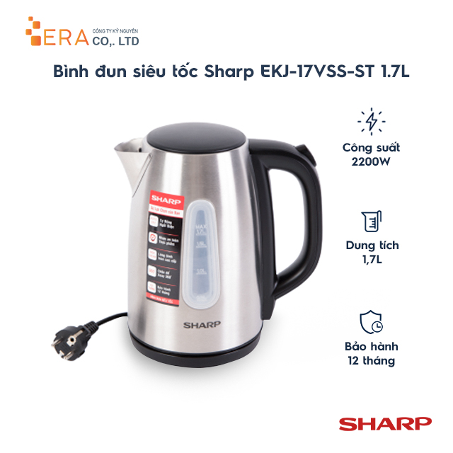 Bình đun siêu tốc Sharp EKJ-17VSS-ST