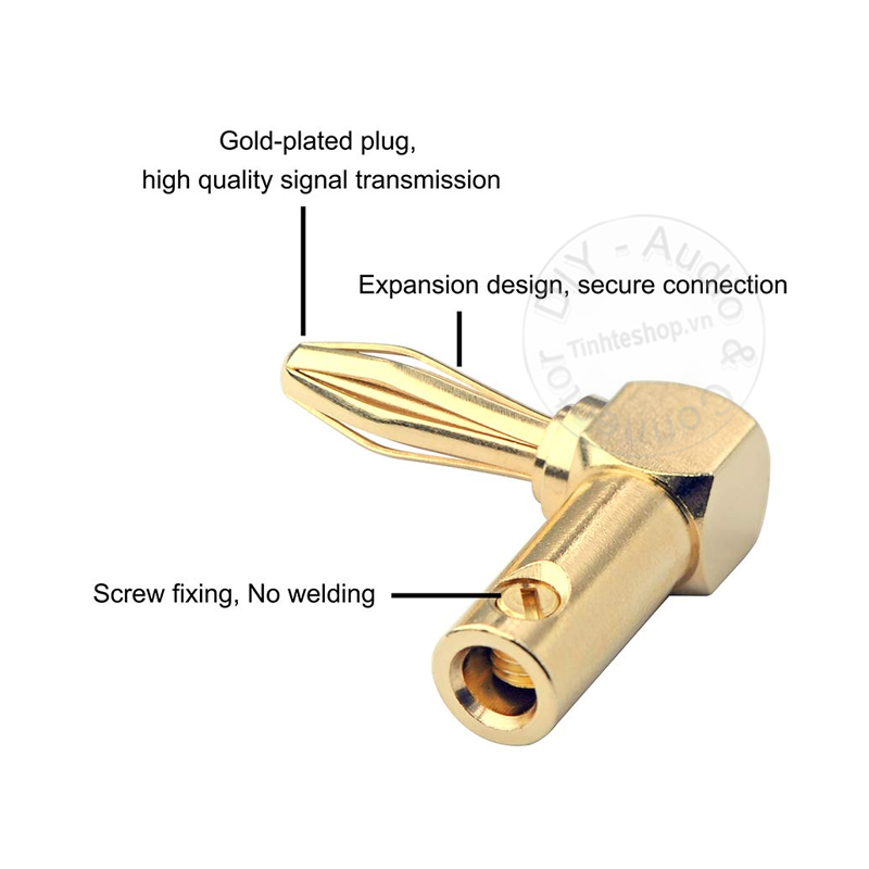 Jack bắp chuối bẻ góc 4 chiếc cắm cho Loa Âm ly
