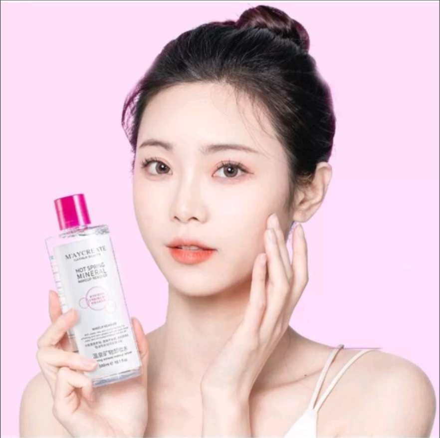 Combo tẩy trang cho phái đẹp ( 1 nước tẩy trang Maycreate 300ml + 1 bông 222 miếng)
