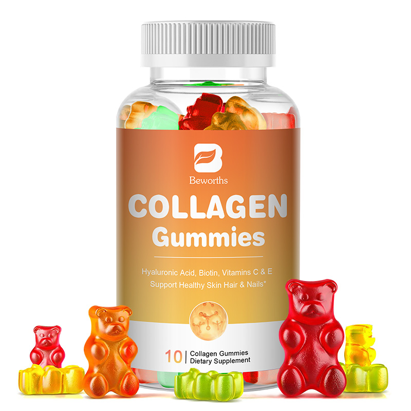 BEWORTHS Collagen Gummies cho Tóc Khỏe Da Móng Làm trắng da Chống lão hóa Vitamin C & E Bổ sung chế độ ăn uống