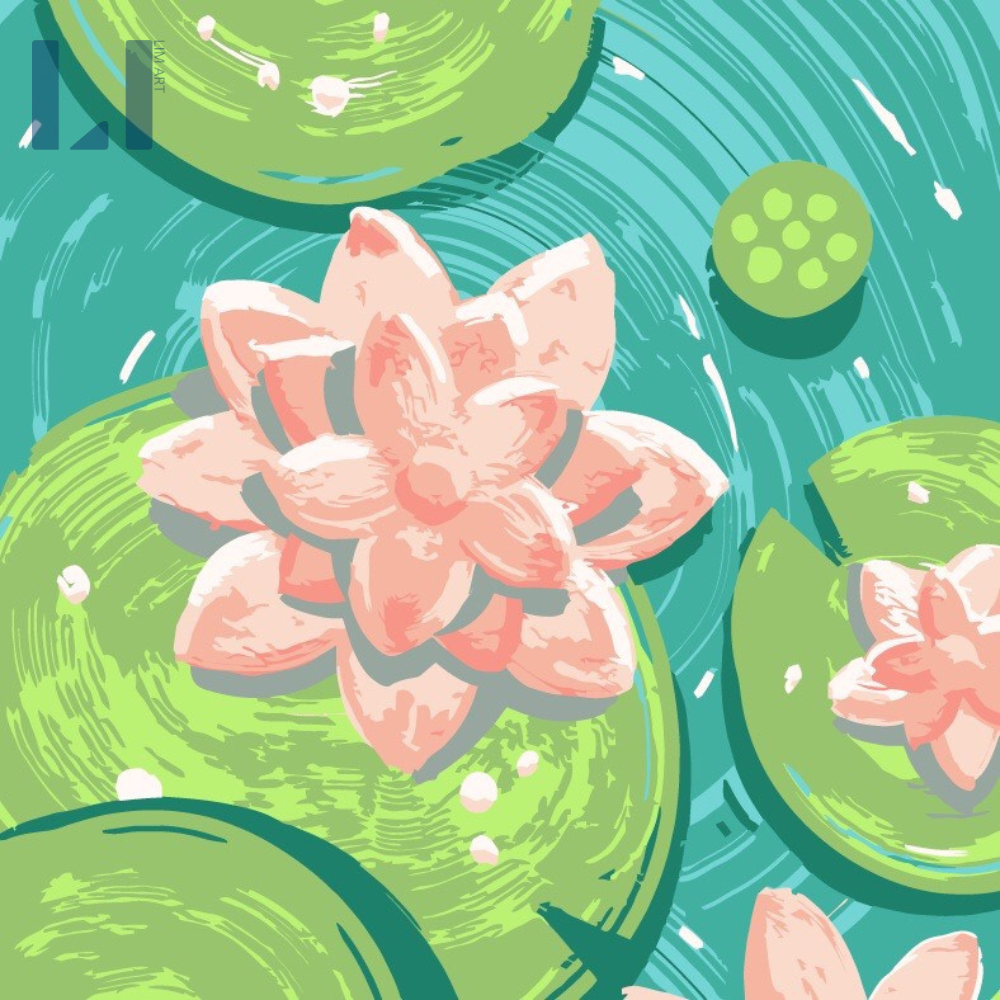 Tranh sơn dầu số hóa mini nhỏ CÓ KHUNG 20x20 cặp đôi theo yêu cầu phong cảnh anime phật giáo - Tranh tô màu theo số hóa