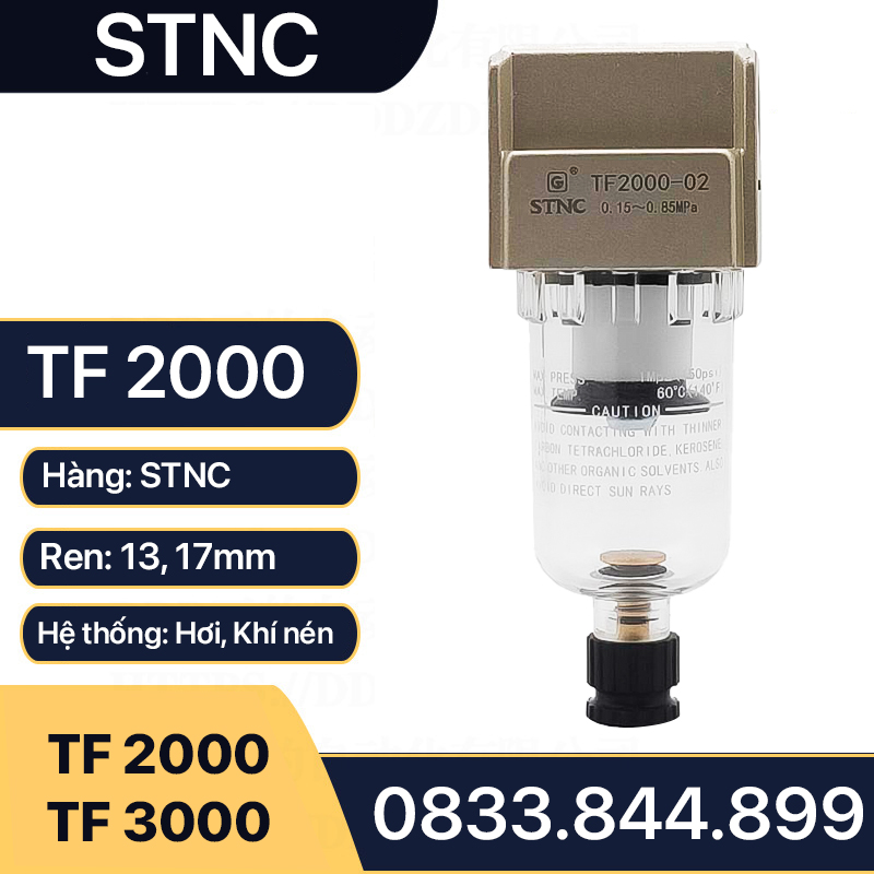 Lọc khí nén ren 13, bộ lọc khí nén stnc tf2000, tf3000