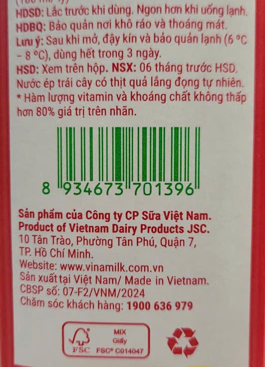 Hộp 1 Lít -- NƯỚC ỔI RUỘT HỒNG VFRESH Guava Nectar Fruit Juice (halal)