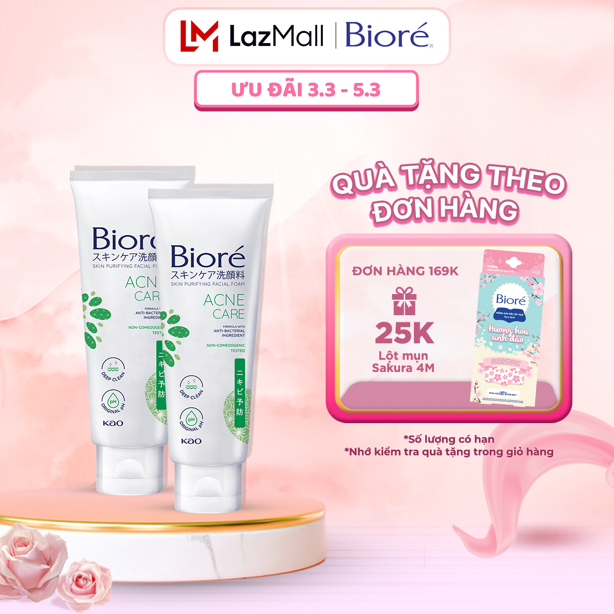 Combo 2 Biore Sữa rửa mặt 100 g