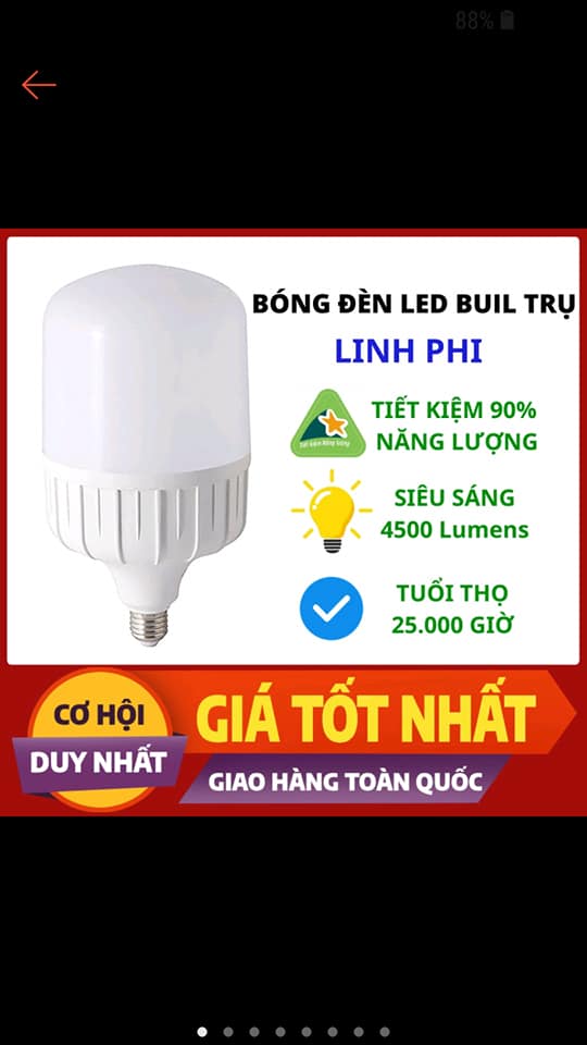 Bóng điện  led  Linh Phi 10W.