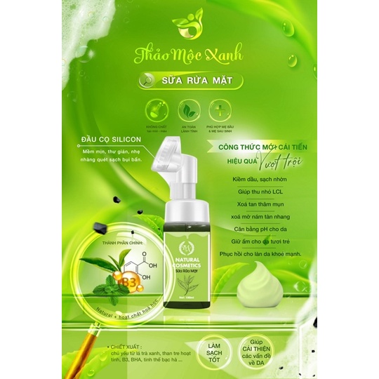 Sữa rửa mặt tạo bọt thảo mộc xanh