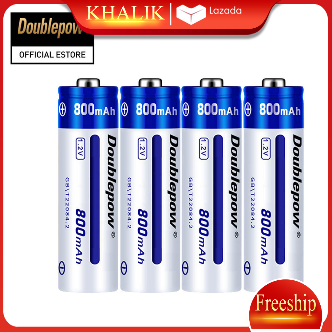 Bộ  04 viên Pin AA (pin tiểu) sạc lại Double Pow 1,2V-800mAh dung lượng thật - hàng nhập khẩu