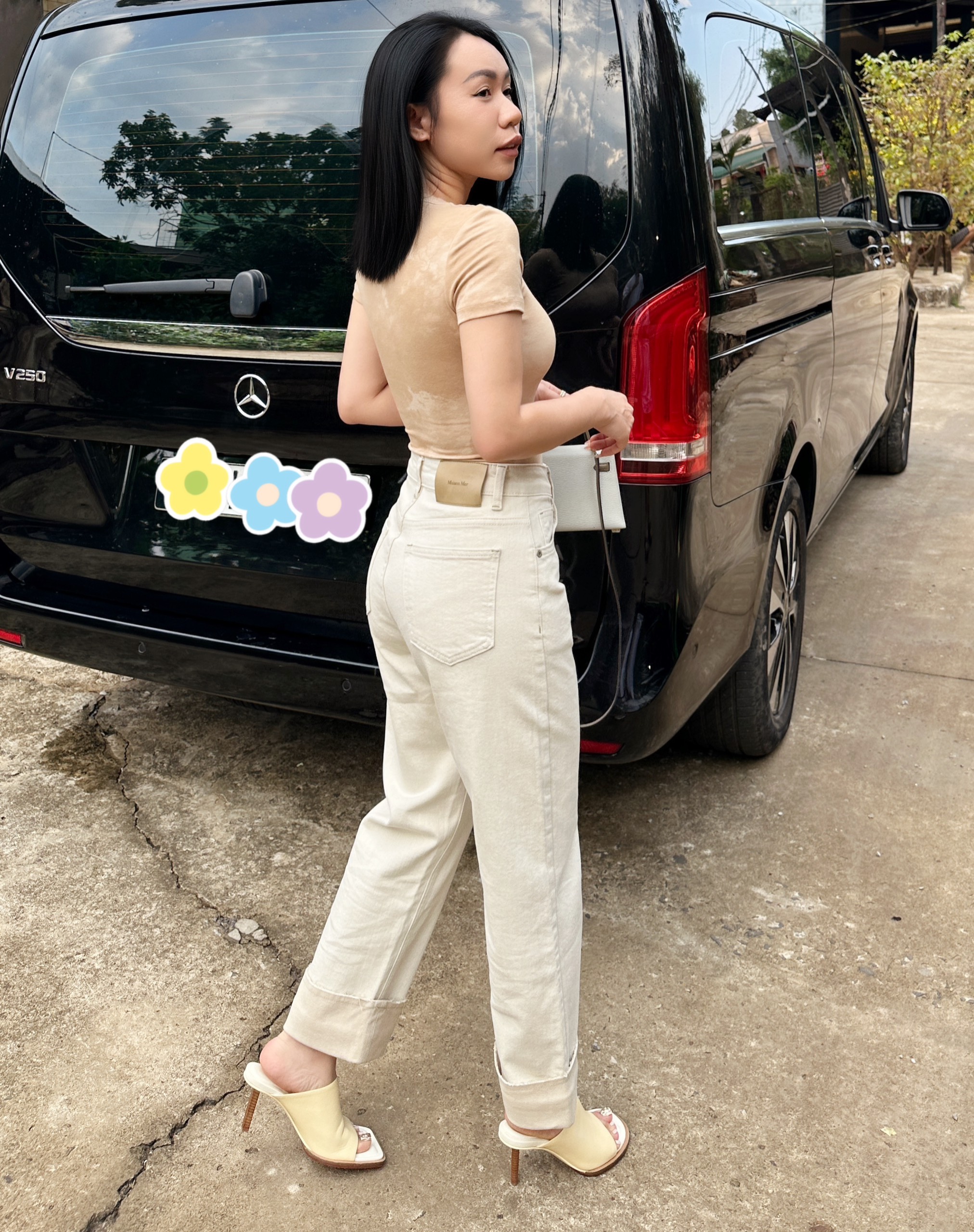 Quần jeans baggy lật lai BASIC KANG JEANS