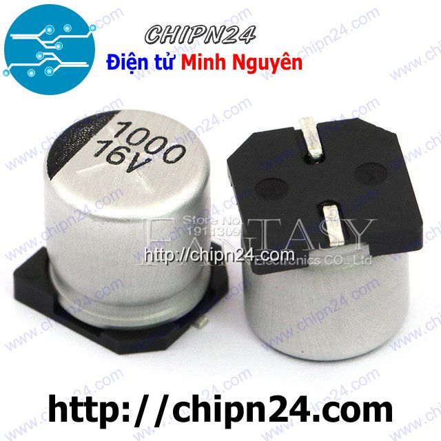 [3 con] (KG2) Tụ nhôm 1000uF 16V 10x10mm [SMD Dán]