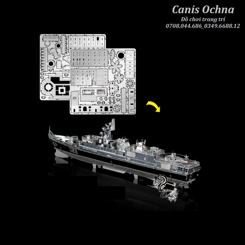 Mô hình lắp ráp 3D kim loại_Burke Class Destroyer