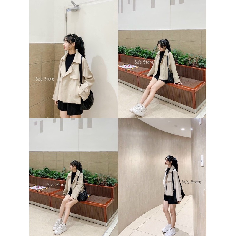 [CÓ SẴN] Áo khoác mangto mỏng dáng ngắn style hàn quốc