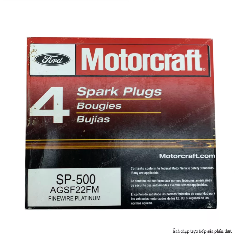 Bugi Motorcraft Platinum Ford chân ngắn